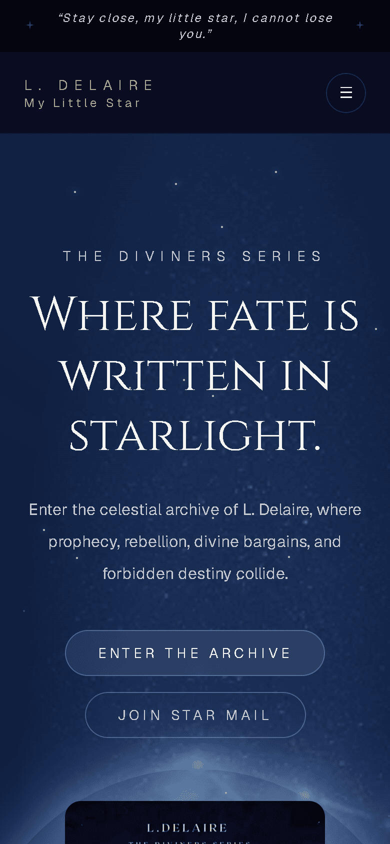 L. Delaire website shown on a mobile phone