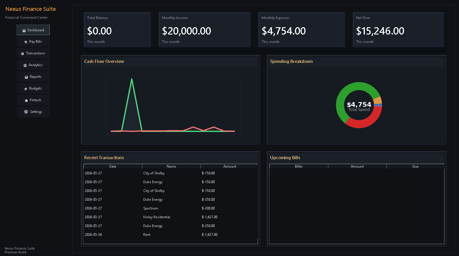 STG software dashboard shown on a mobile hero monitor